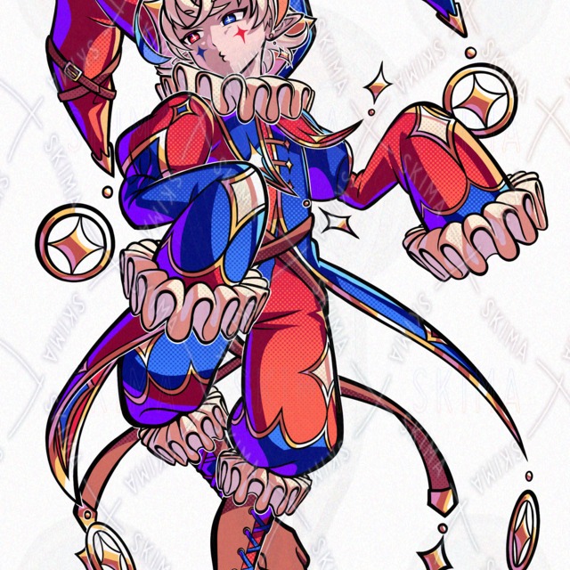 Image 6 of 10 Expressions: Suspicious Clown Boy