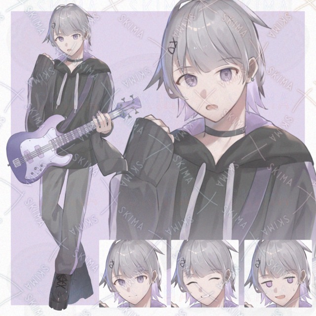 ギターを持った男性の立ち絵