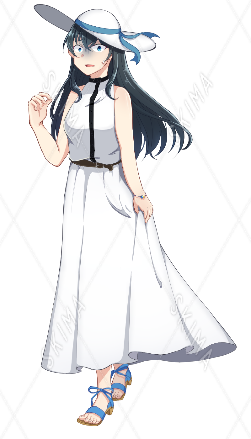 白いワンピースを着た女性 表情差分8種類 スキマ スキルのオーダーメイドマーケット Skima