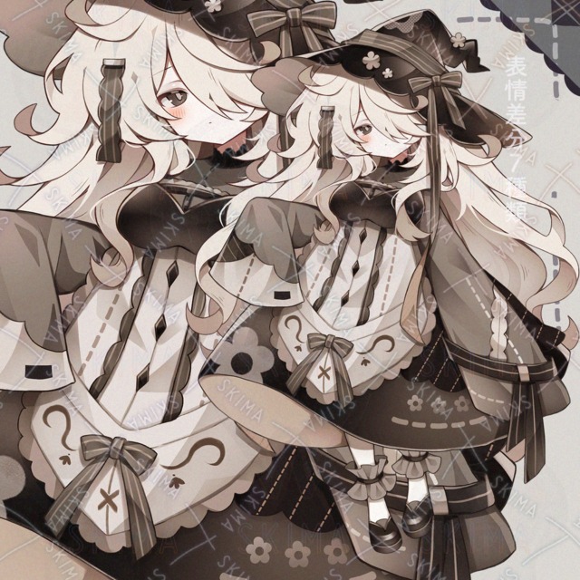 Image of Hidden-Eye Witch with Flowers and Ribbons