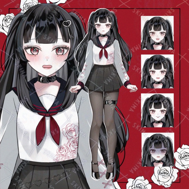 Image of Black-Haired High School Girl