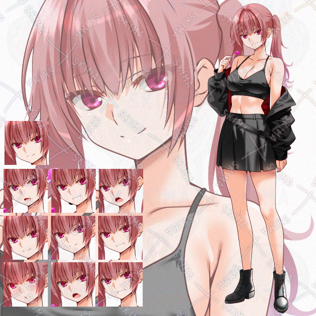 【表情10種】ツインテキャンディ少女