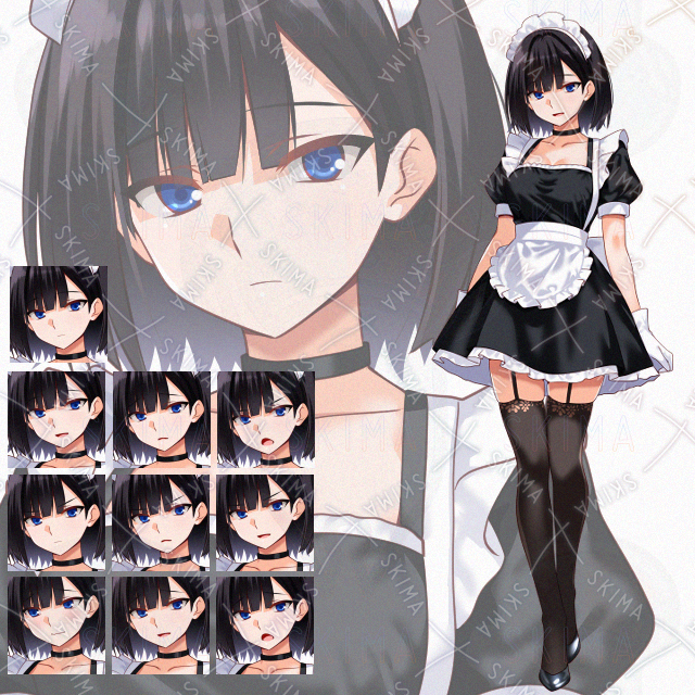 【表情10種】ミニスカメイド少女