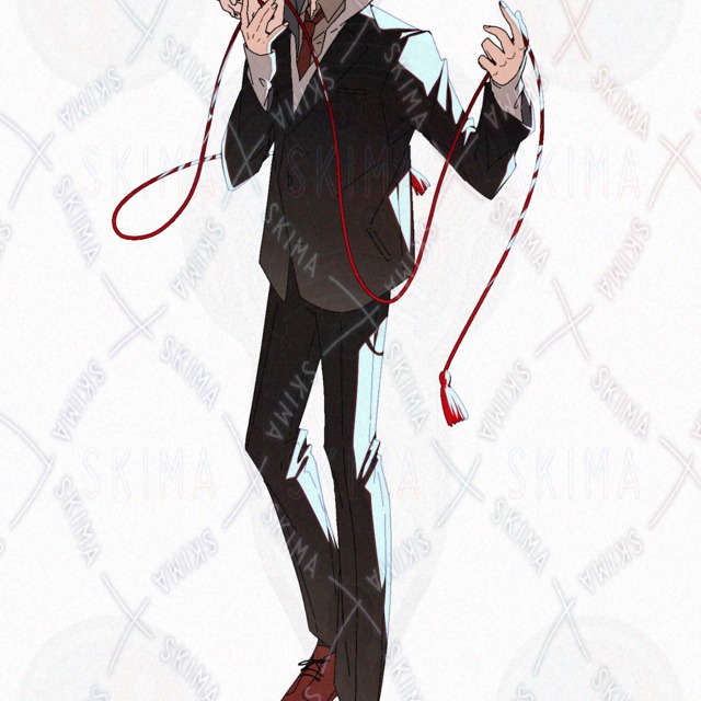 Image 2 of Modern Fantasy Hannya Mask Suit with Green Hair and Hood