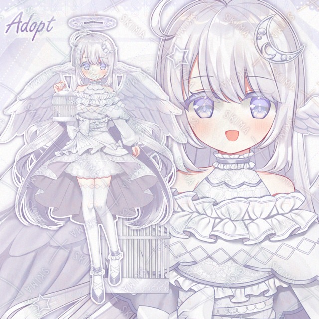 Image of Pure White Angel with Birdcage (Expressions & Decorative Parts)