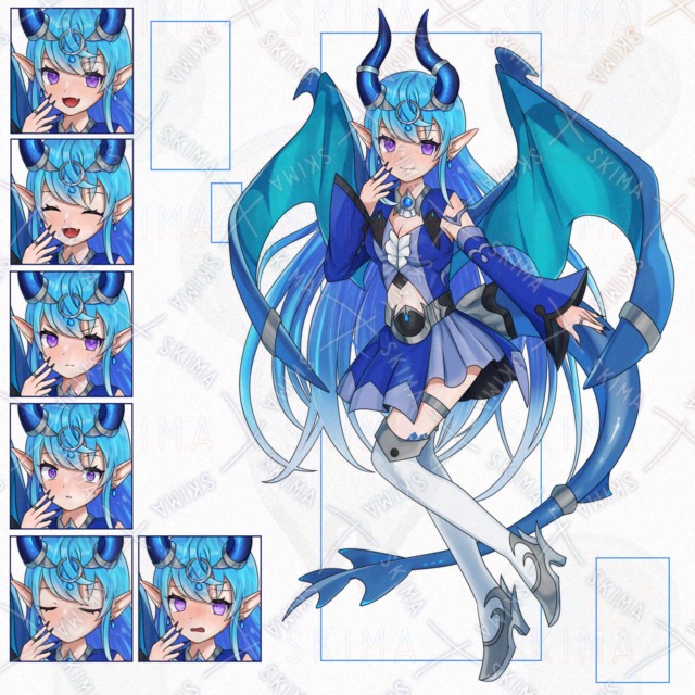 Image of Standing Illustration: Ryujin-chan (Blue)