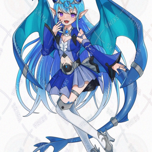 Image 3 of Standing Illustration: Ryujin-chan (Blue)