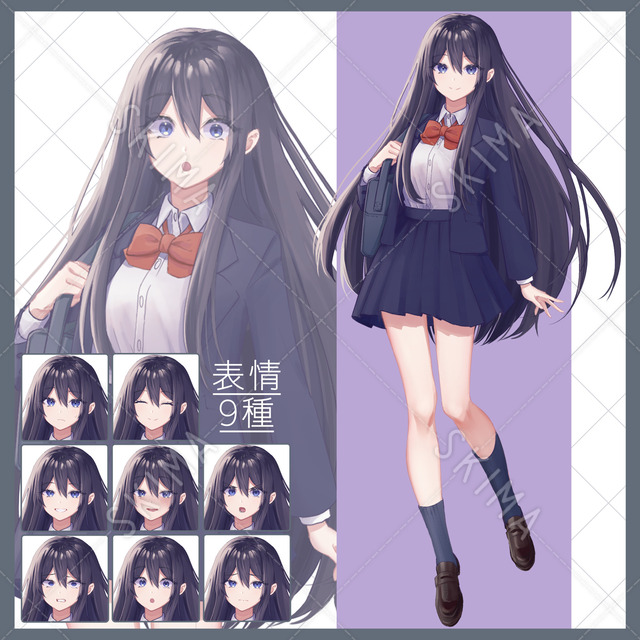 【3/17まで値引き】【表情差分9種】ブレザーの女子高生【立ち絵】
