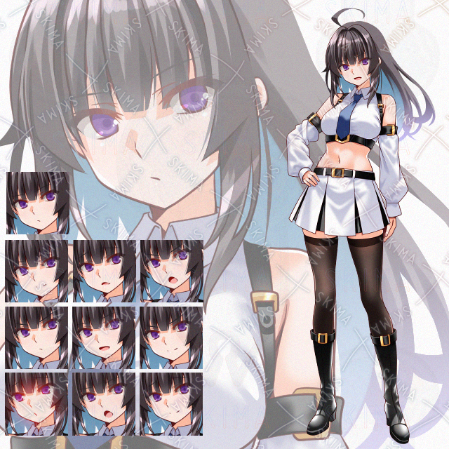 【表情10種】ヘソ出しブーツ少女