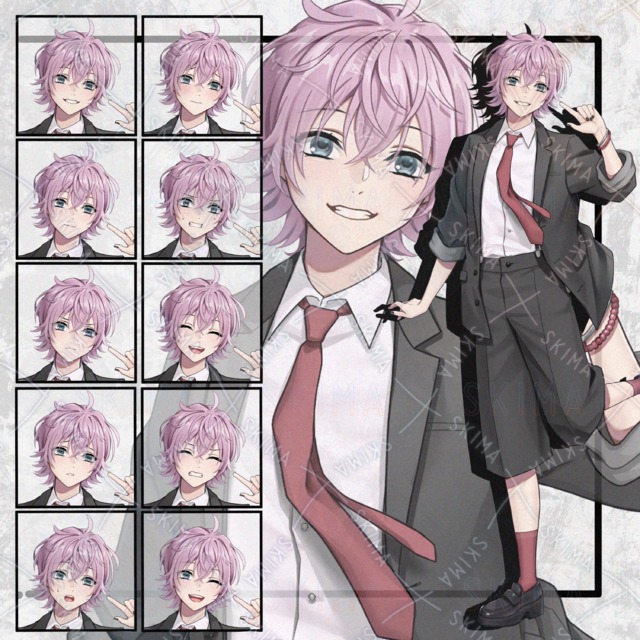 カジュアルな男性立ち絵　表情10種