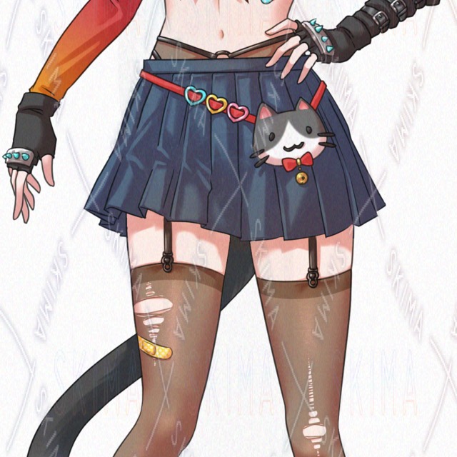 Image 3 of Commercial Use: Girl in a Sailor Uniform with Cat Ears (5 Expressions, Outfit Variations)