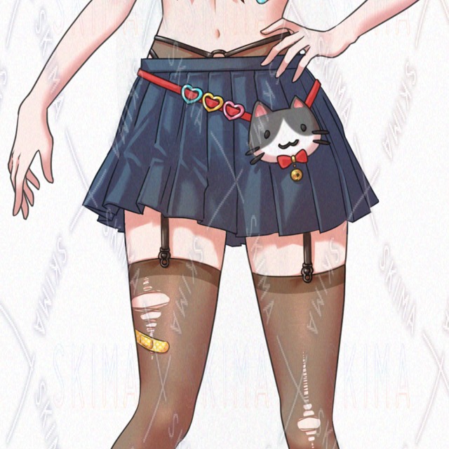 Image 8 of Commercial Use: Girl in a Sailor Uniform with Cat Ears (5 Expressions, Outfit Variations)