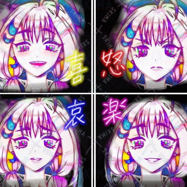 Image of Full-Body Standing Illustration: 5 Facial Expressions – Fantasy Female Jellyfish Character