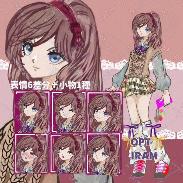 Image of High School "Gal" Pack (6 Expressions + Props)