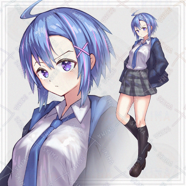 Image of 10 Expressions: Girl in a School Uniform_01