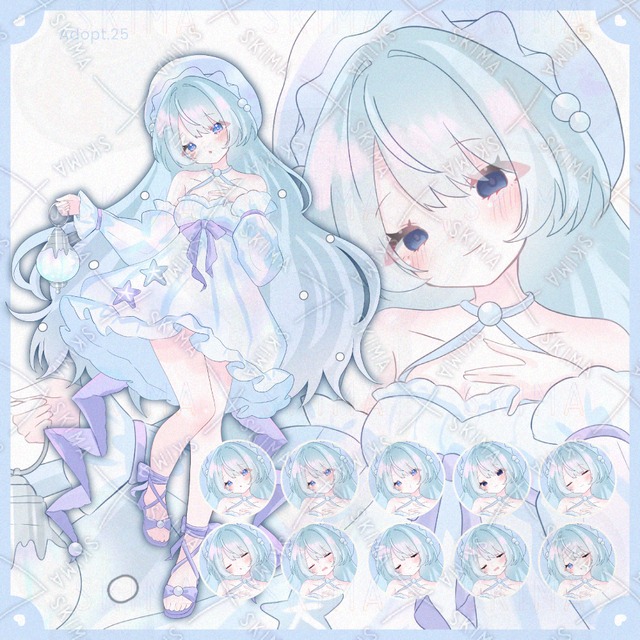 【表情差分10種】オーロラクラゲの女の子【Adopt.25】