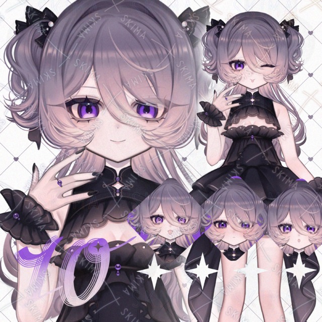 Image of 10 Expressions: Girl with Black Ruffles