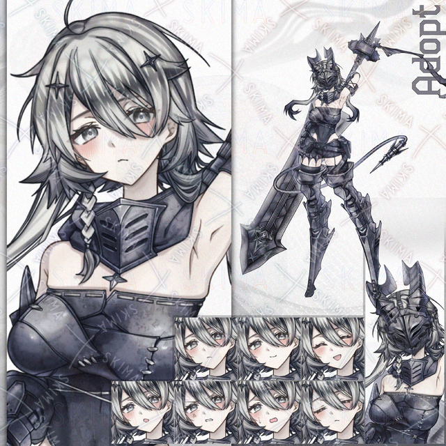 Image of Adopt_176: 7 Facial Expressions, Face, Tail, and Greatsword