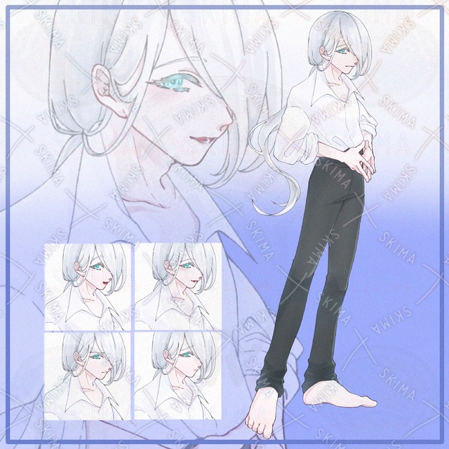 Image of Male Gray Hair TRPG Character Art