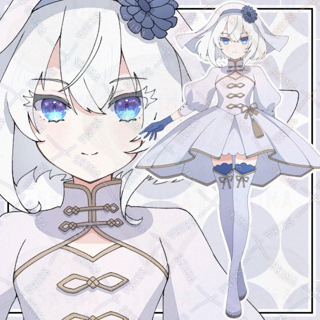 Image of White-Themed Dressed Figures: 9 Expressions
