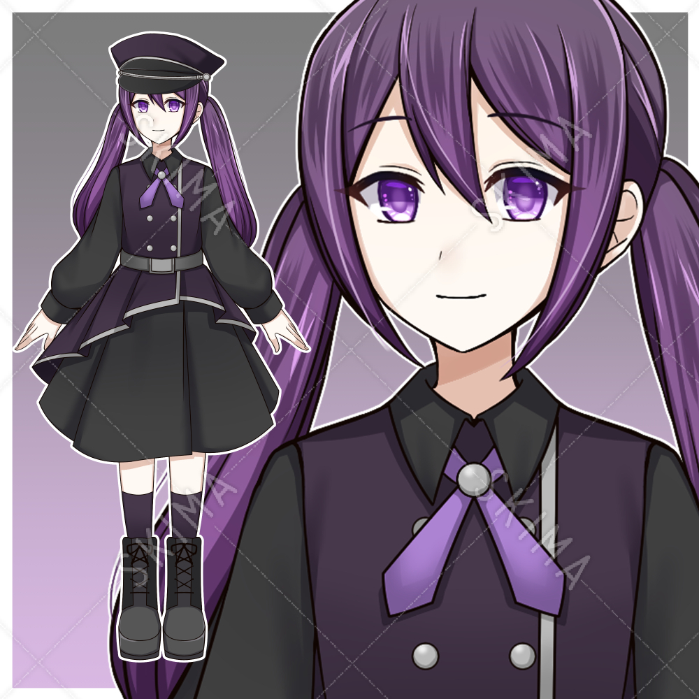 軍服ワンピースを着た少女 軍帽着脱可 表情差分9種 スキマ スキルのオーダーメイドマーケット Skima