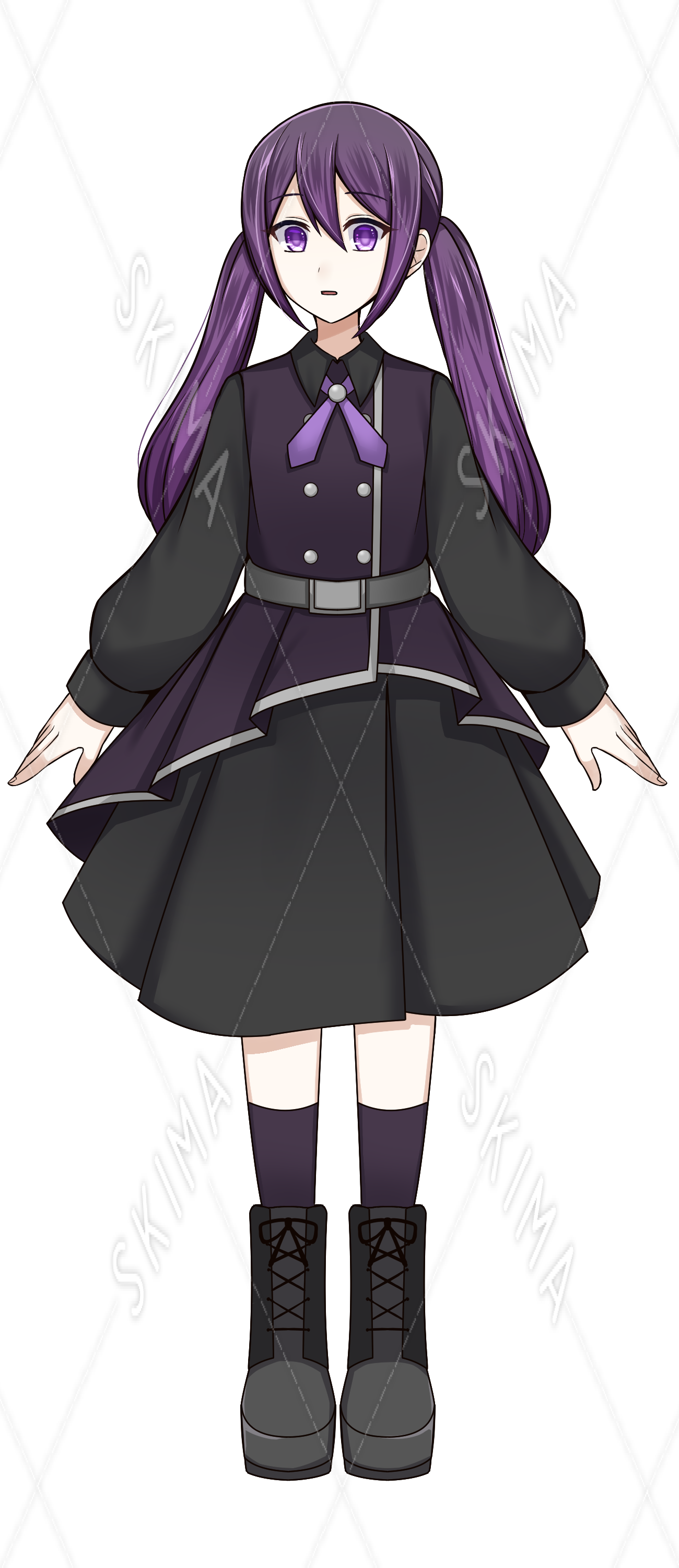 軍服ワンピースを着た少女 軍帽着脱可 表情差分9種 スキマ スキルのオーダーメイドマーケット Skima