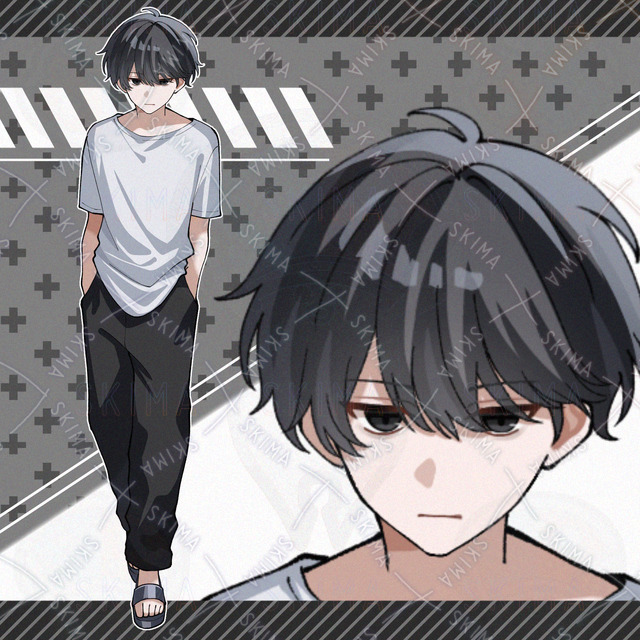 adopt.122 ラフな黒髪の男性【表情全5種】