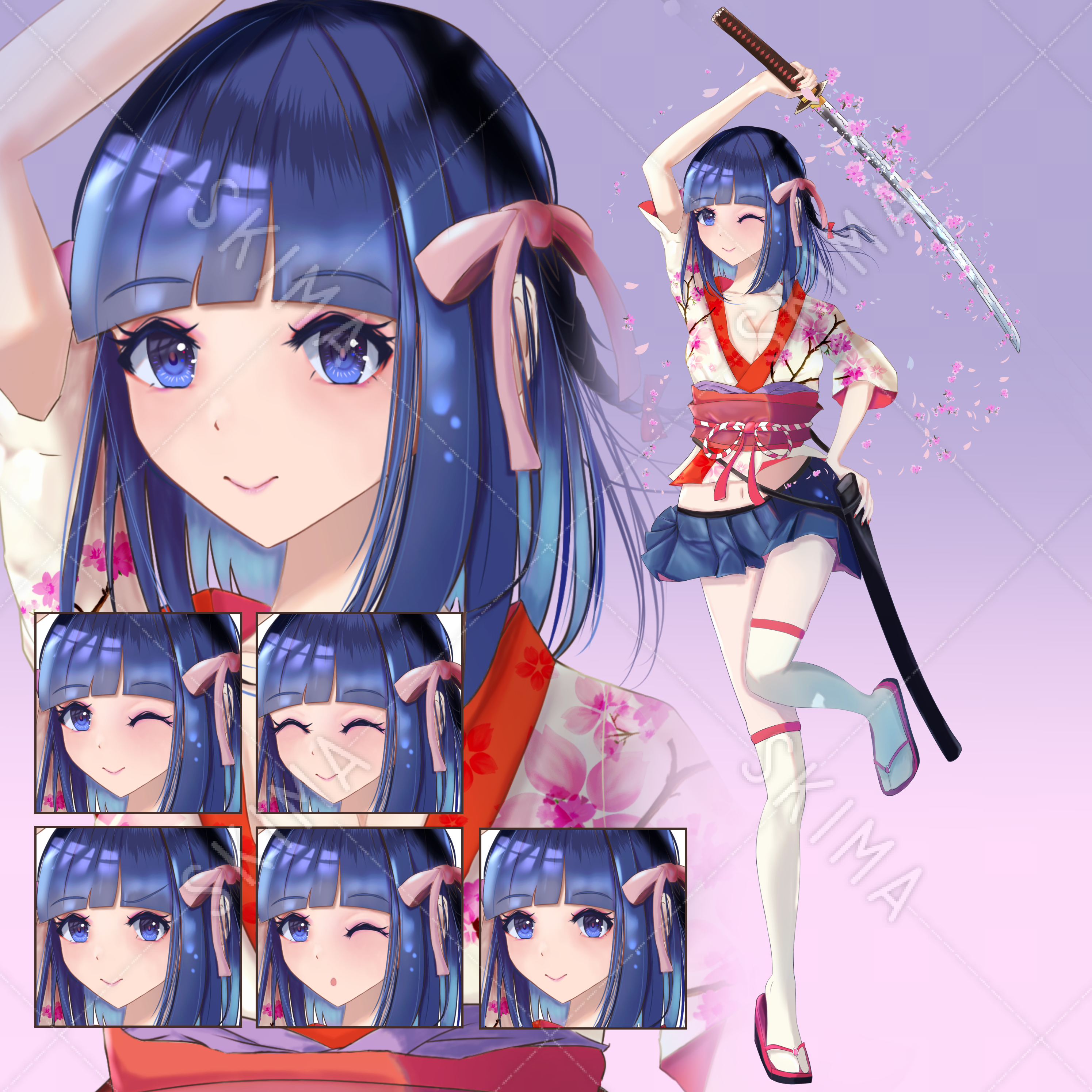 和風の女剣士 差分5 スキマ スキルのオーダーメイドマーケット Skima