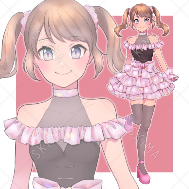 女の子立ち絵　表情4種