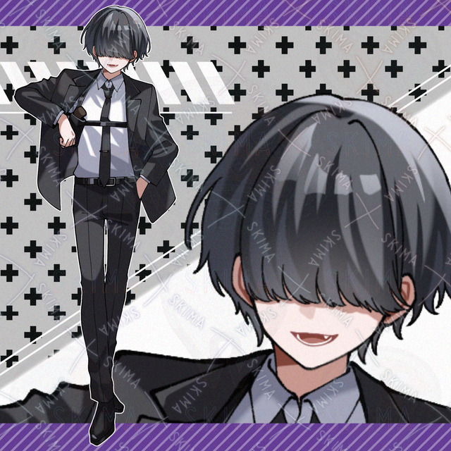 adopt.127 メカクレスーツの男性【表情全5種】