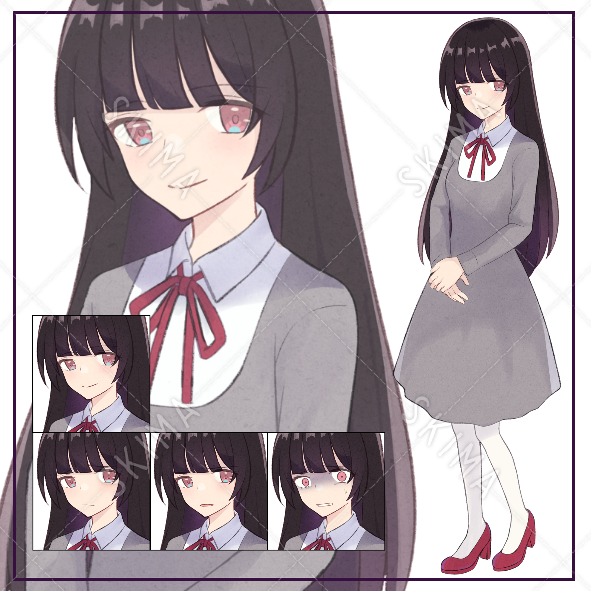 清楚な女の子 表情4種 スキマ スキルのオーダーメイドマーケット Skima