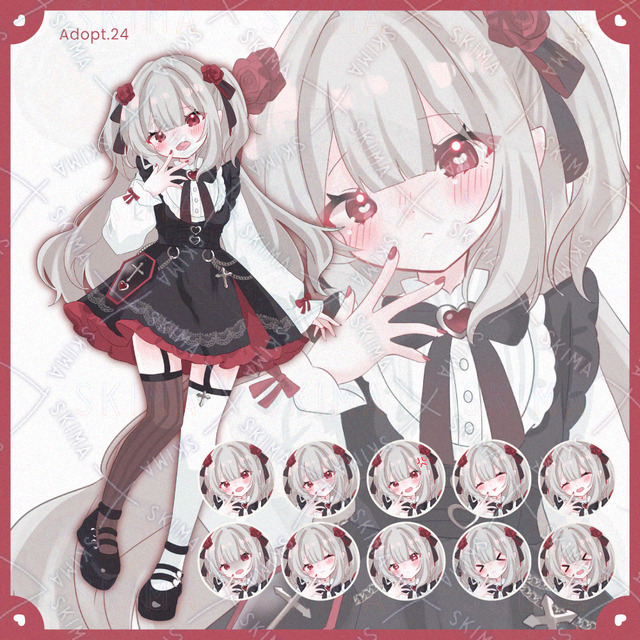 【表情差分10種】吸血鬼ゴシックロリータの女の子【Adopt.24】