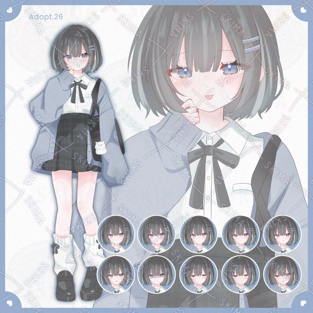 【表情差分10種】制服風の女の子【Adopt.26】