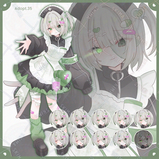 【表情差分10種】ゾンビナースの女の子【Adopt.35】