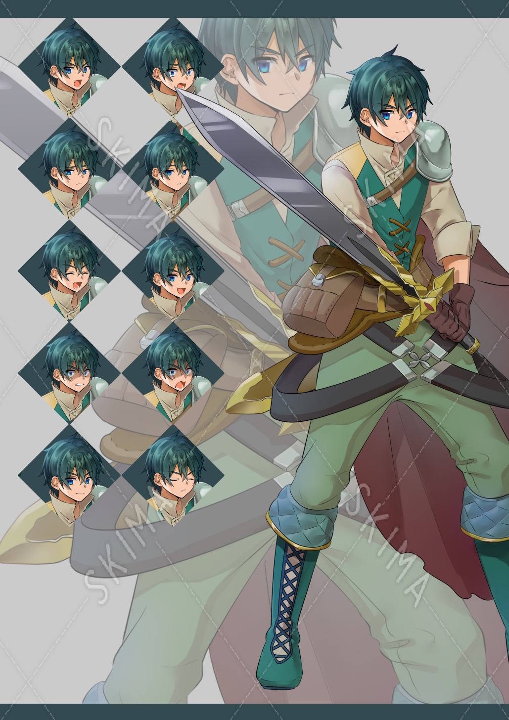 男性剣士キャラクター 表情10種 スキマ スキルのオーダーメイドマーケット Skima