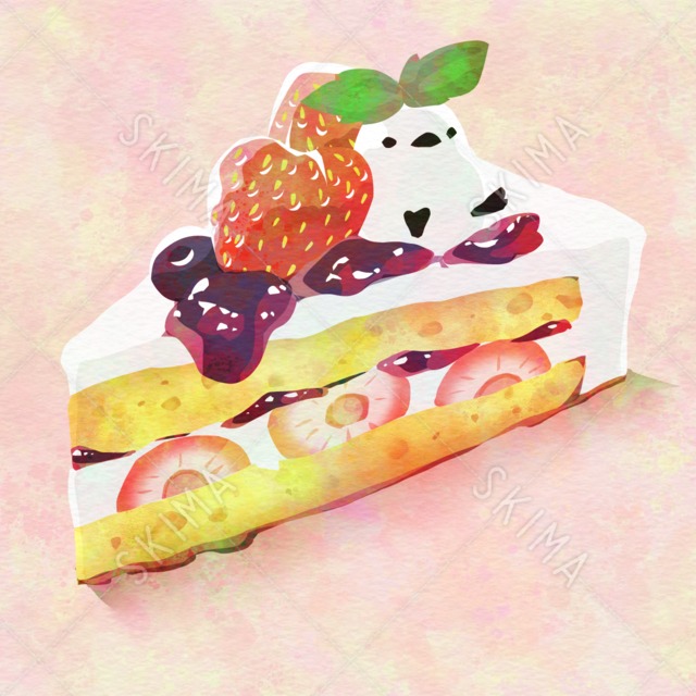 †フードアニマルシリーズ†ショートケーキの上のシマエナガ