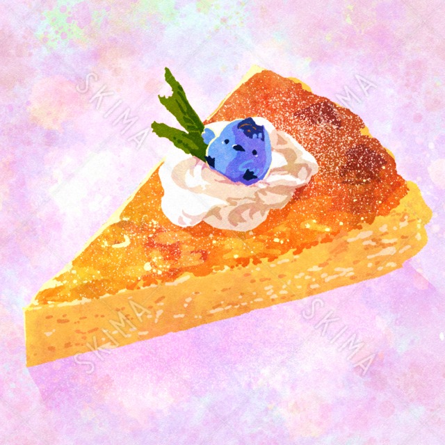 †フードアニマルシリーズ†チーズケーキに乗せられたブルーベリーとり