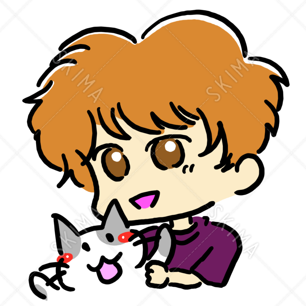 男の子と仲良し猫 笑顔 点目付き スキマ スキルのオーダーメイドマーケット Skima