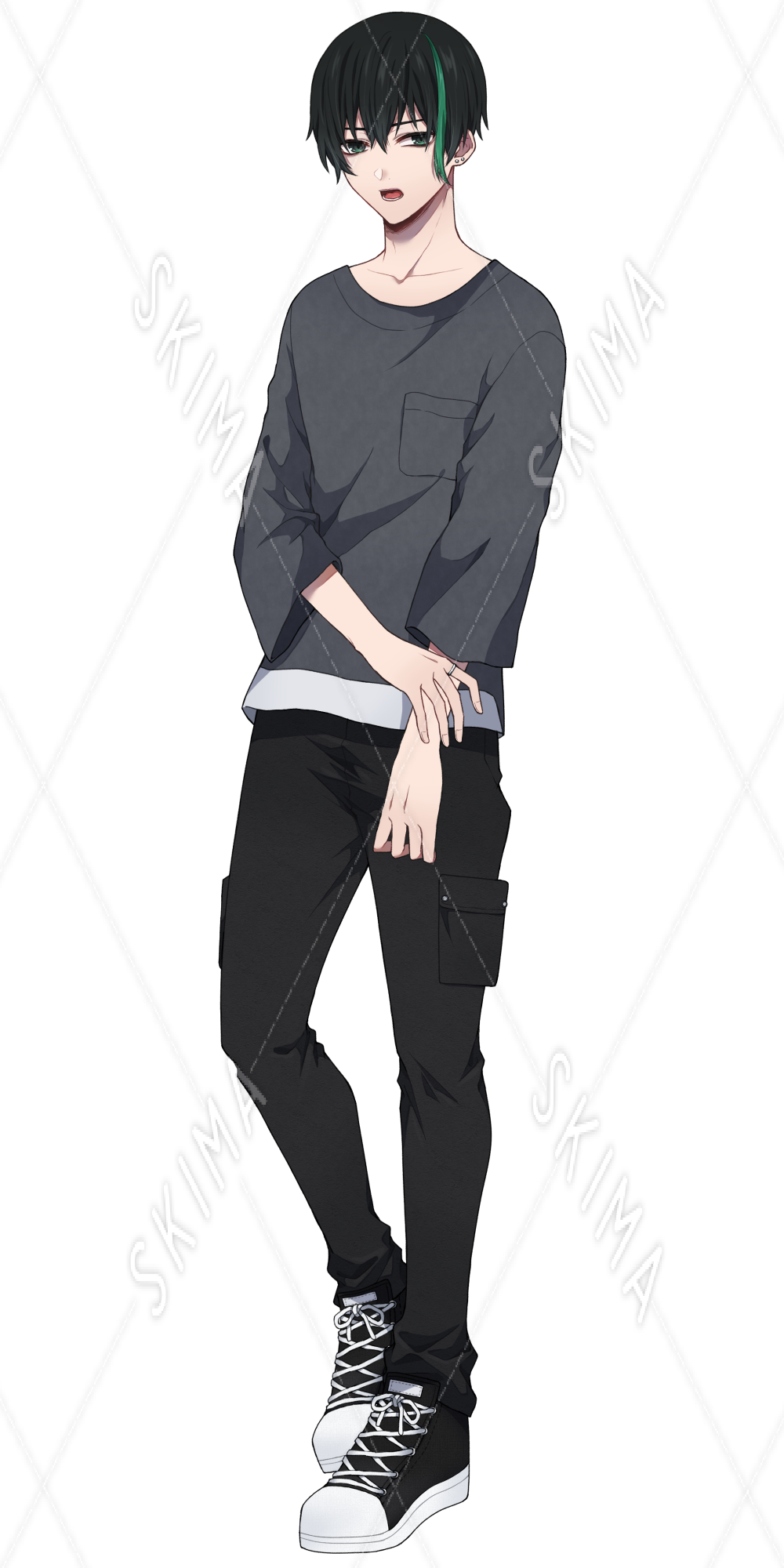 黒髪メッシュの青年 スキマ スキルのオーダーメイドマーケット Skima