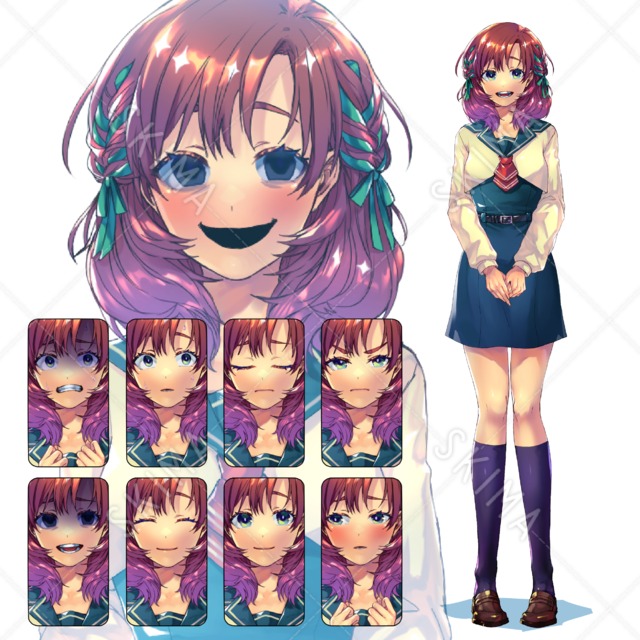 adopt1_女子生徒A【表情差分10種】