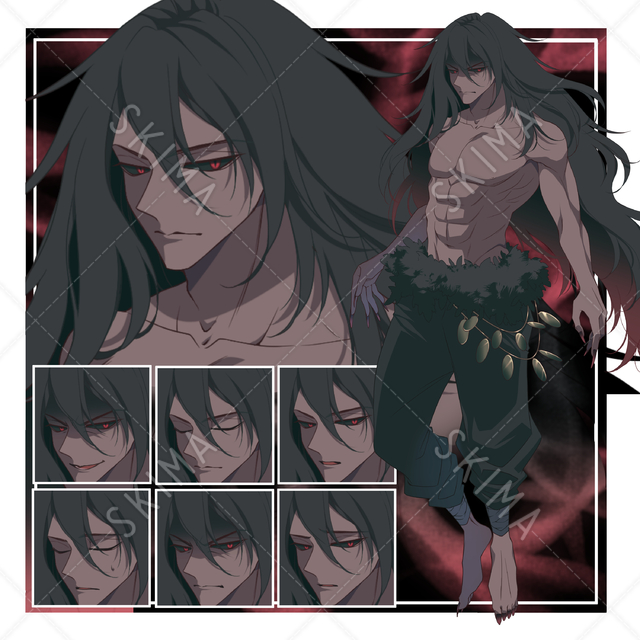 【表情７種】反転目の男性