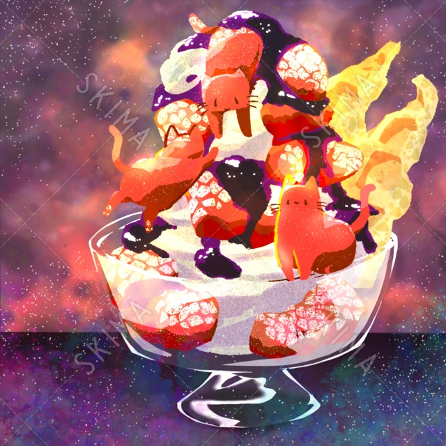 †フードアニマルシリーズ†アイスに群がるベリーキャット