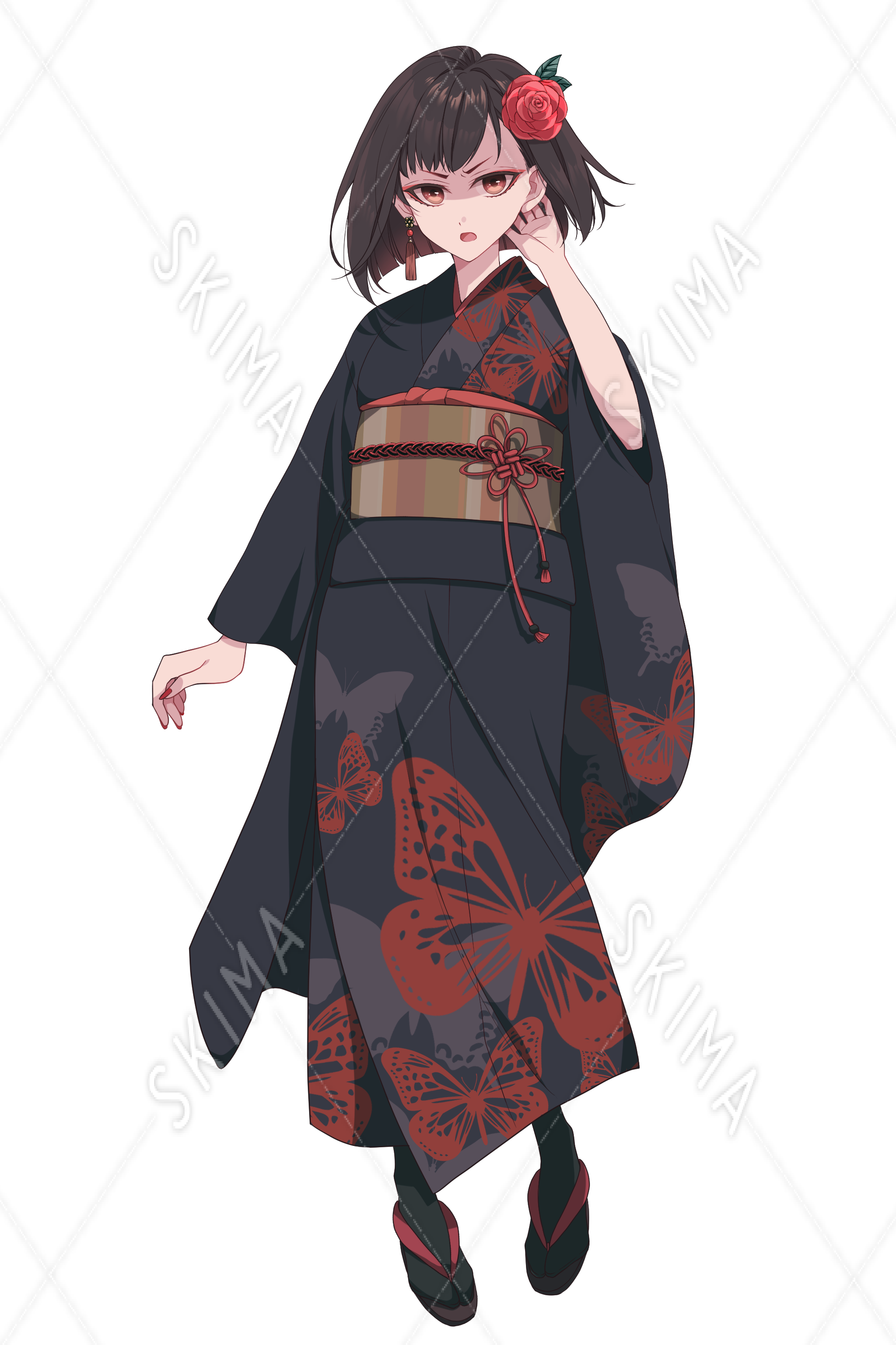 着物の女性キャラクター 印刷物 表情7種】着物の女の子 | SKIMA（スキマ）