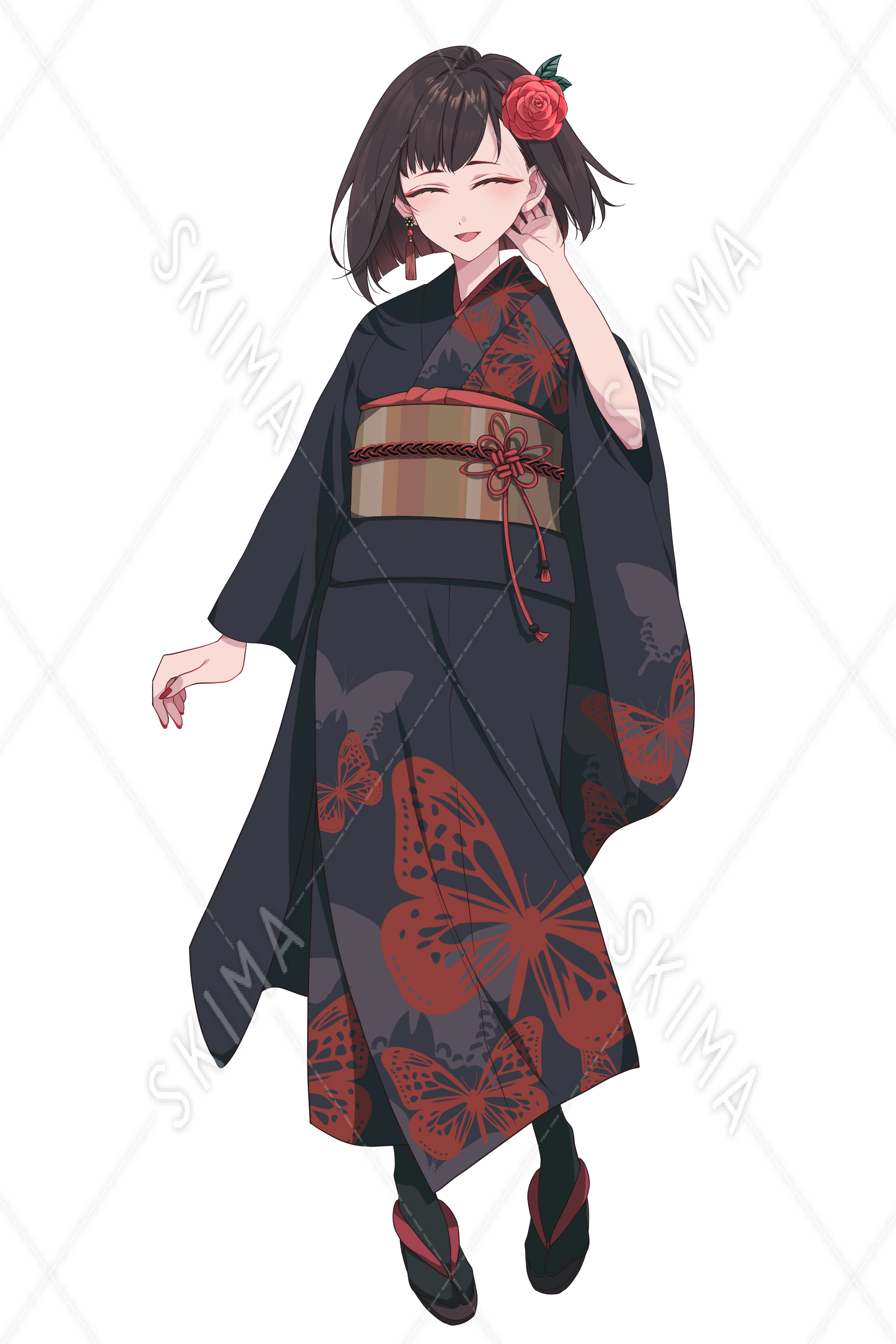着物の女性キャラクター 印刷物 表情7種】着物の女の子 | SKIMA（スキマ）