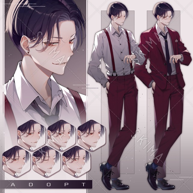 【adopt】表情7種＋ネクタイ＋ジャケット＋眼鏡