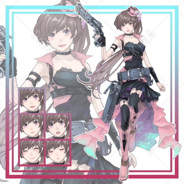 【adopt】ミニハットの銃使い(表情差分５種)