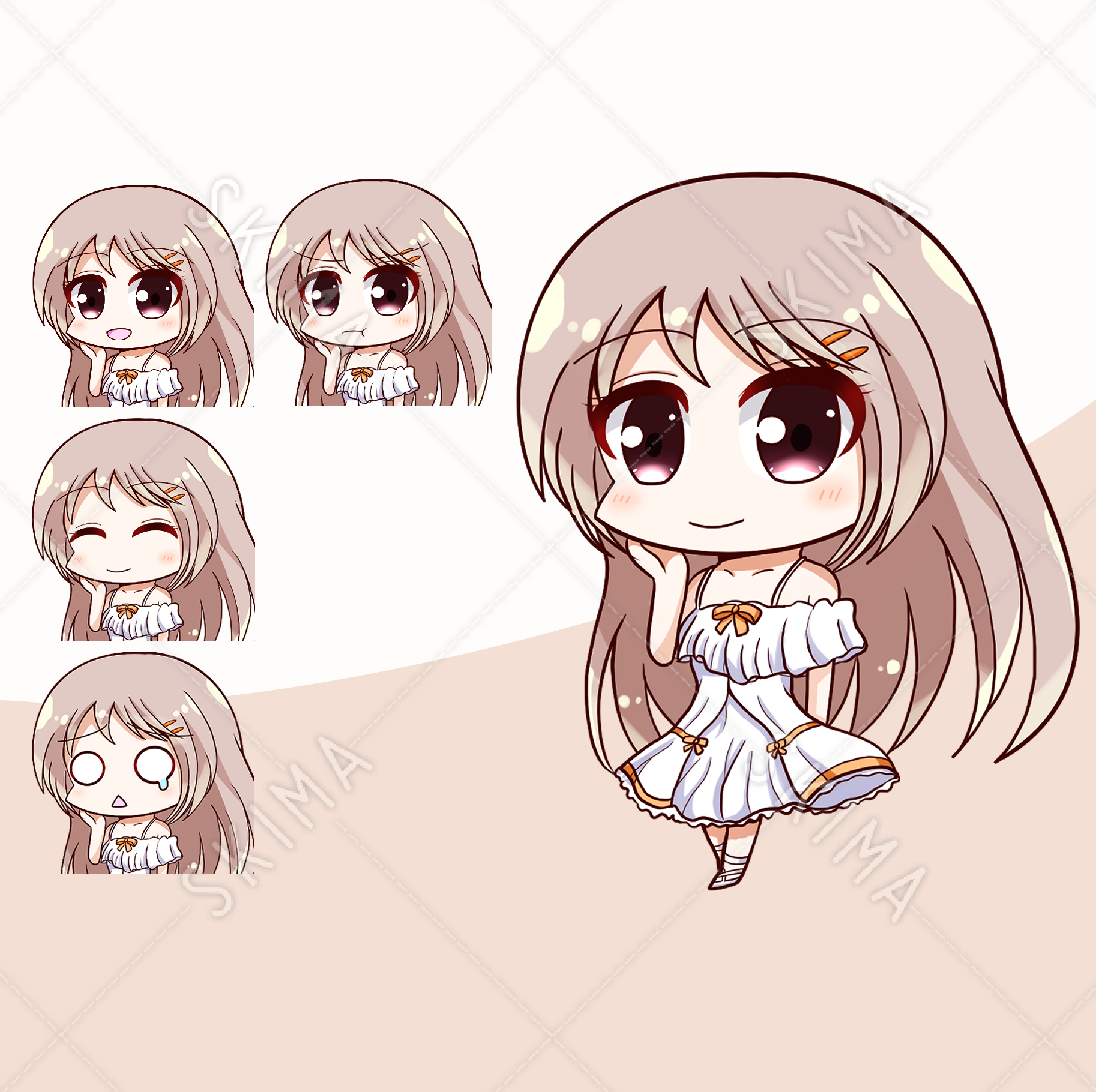 白ワンピースの少女 デフォルメ スキマ スキルのオーダーメイドマーケット Skima