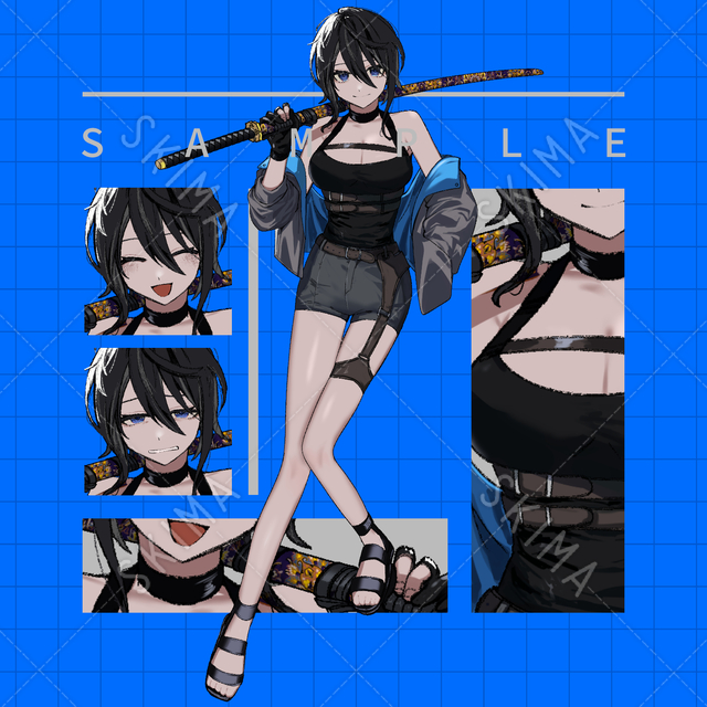 【表情8種+刀】少年と呼んできそうなお姉さん