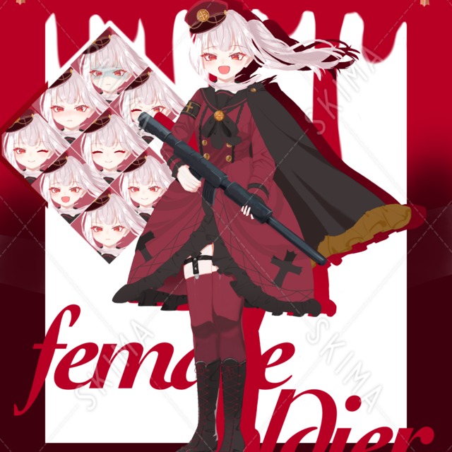 軍服ロリータ娘【表情8種】