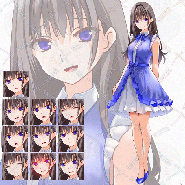 【表情１０種】長髪少女